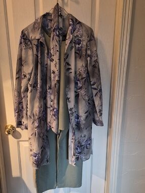 Willow Ridge Sage Green Floral Pants Suit